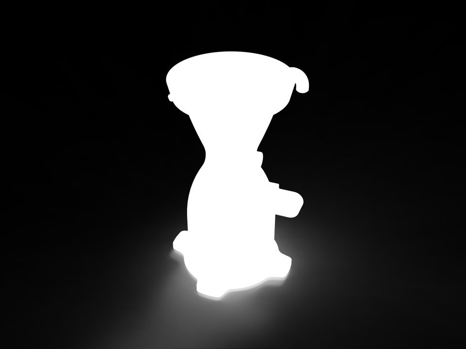 Metal additive aviation duct adapter blank on a dark studio background