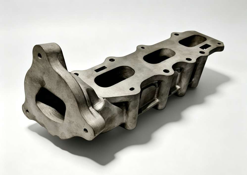 Metal 3D printed exhaust manifold collector with merged runners